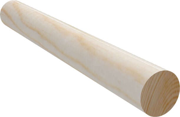 15x15 Rundstokk ubehandlet furu