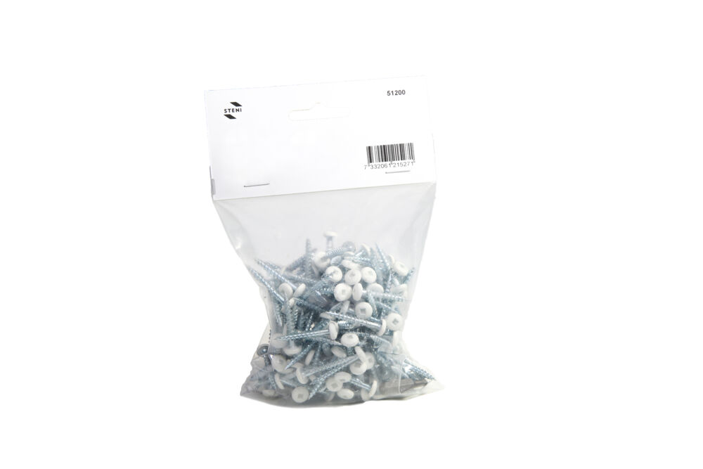 Terra skrue T20 hvit 200 stk