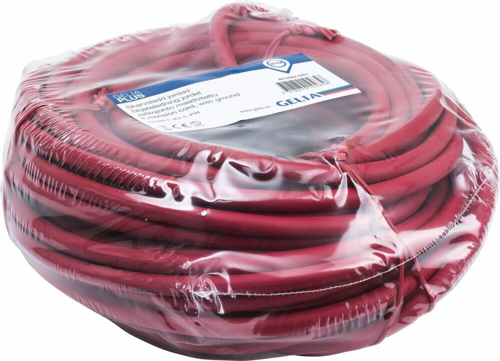 Skjøteledning gummi IP44 rød 3G1.5 H05RR-F