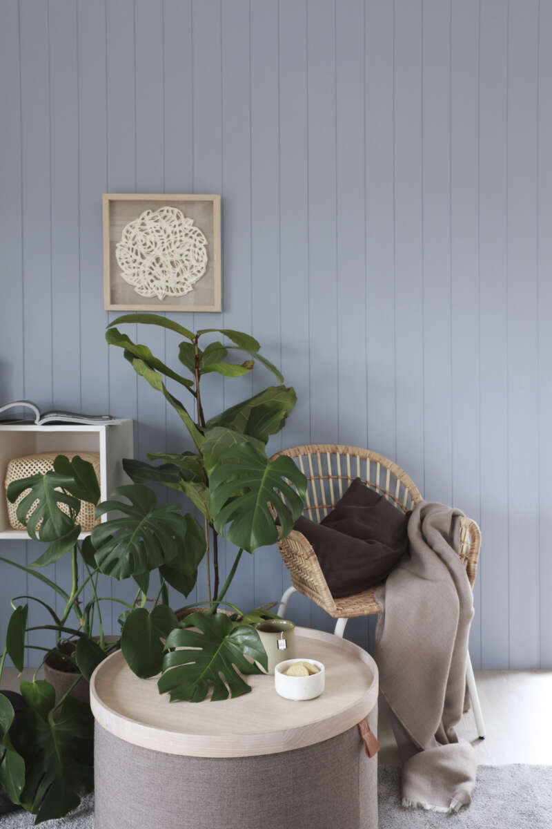 Huntonit Fas 6 bord vegg, Pilasterblå