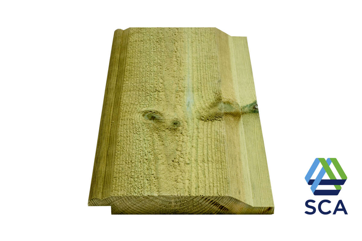 19X148 dobbelfals impregnert furu kledning