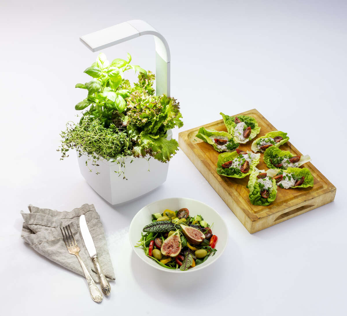 Tregren kjøkkenhage/minidrivhus T3, hvit