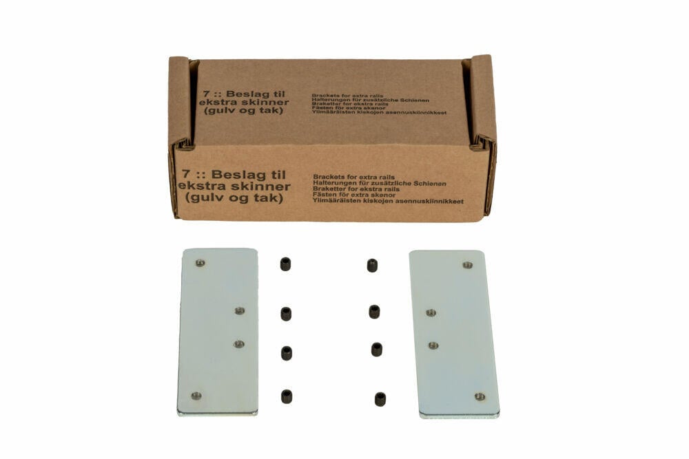 FlexiSlide skyvedør skjøtebeslag til tak og gulv skinner