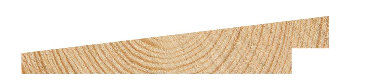 19X148 skråskåret grunnet gran kledning