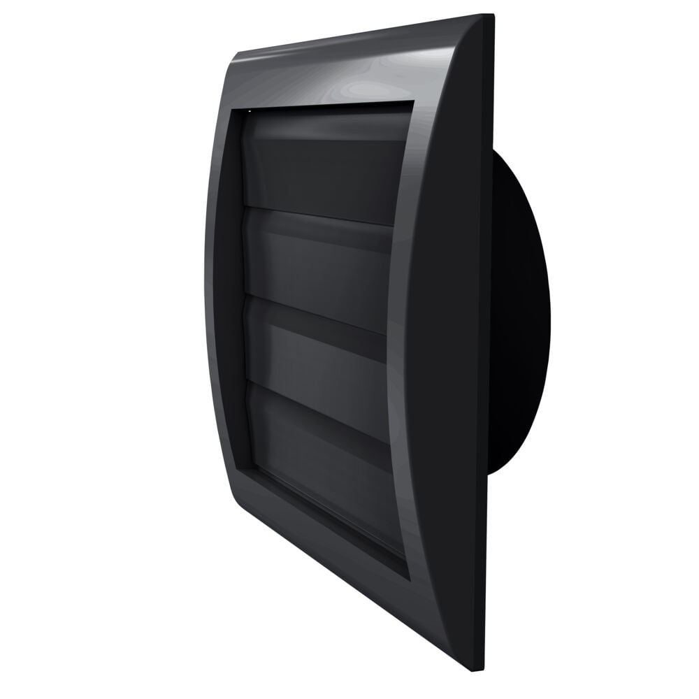 Flexit lamellventil  med rund stuss, sort.