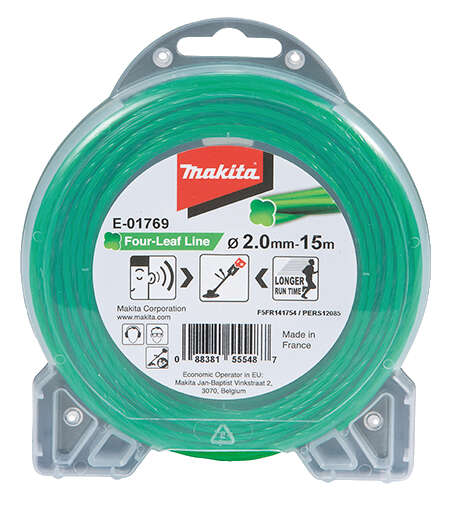 Makita firkløver trimmertråd 15 m x 2,0 mm E-01769