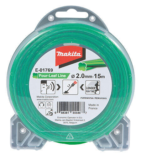 Makita firkløver trimmertråd 15 m x 2,0 mm E-01769
