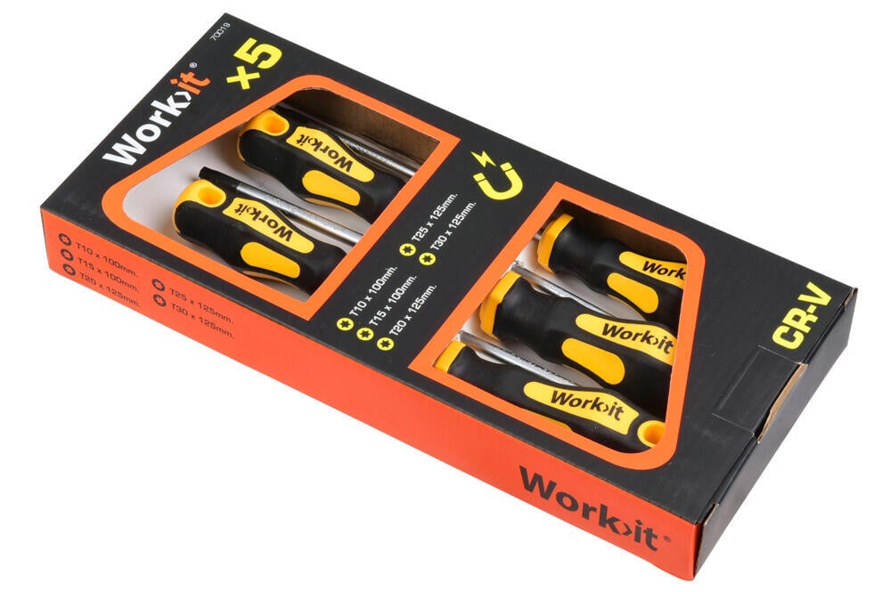 Work>it TORX 5 deler Skrutrekkersett