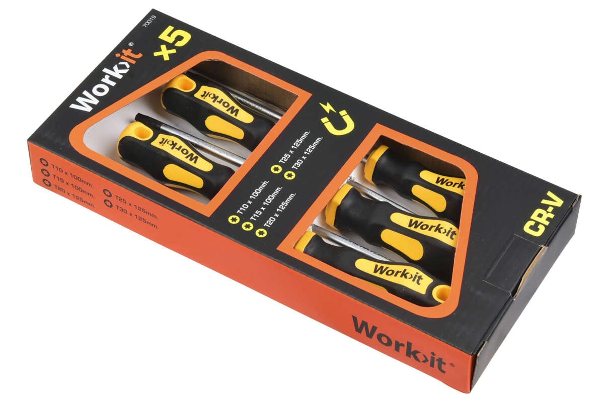 Work>it TORX 5 deler Skrutrekkersett