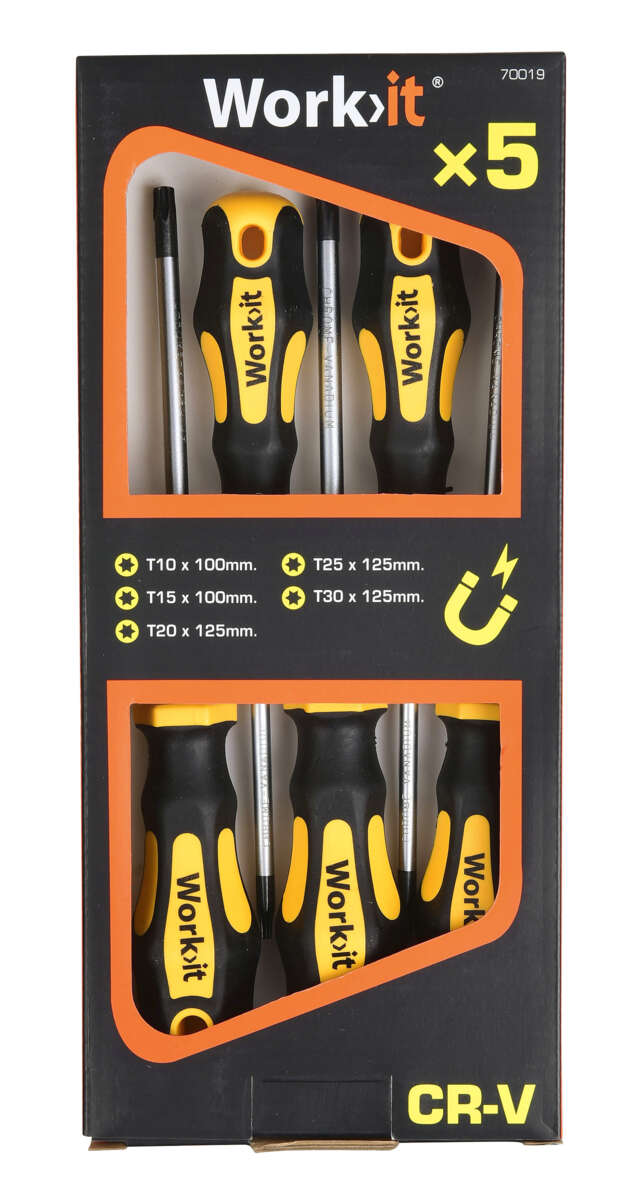 Work>it TORX 5 deler Skrutrekkersett