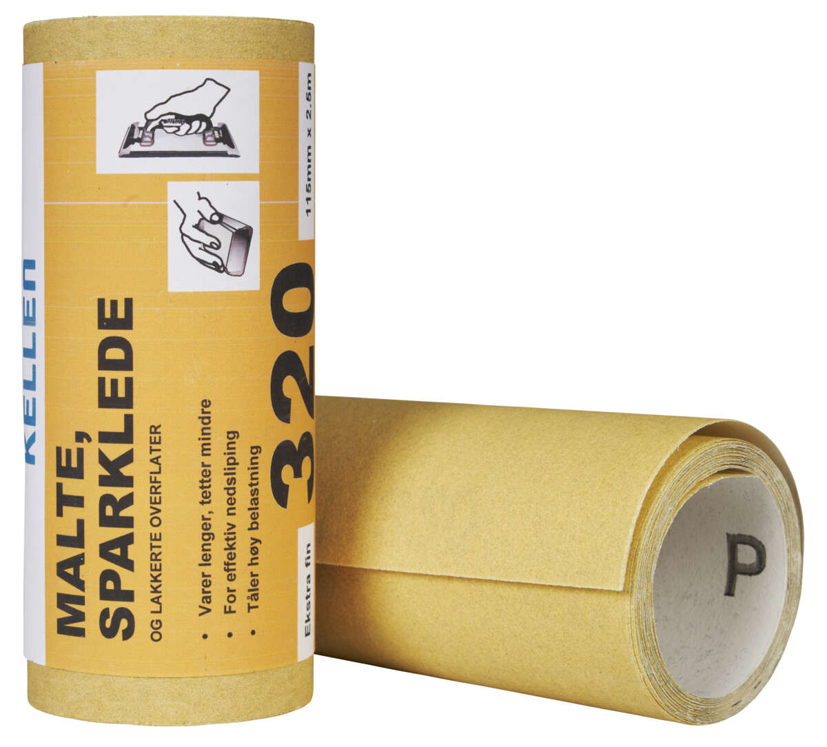 Slipepapir M/S/L 115 mm x 2,5 m