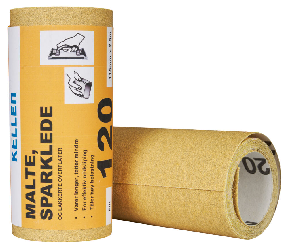Slipepapir M/S/L 115 mm x 2,5 m