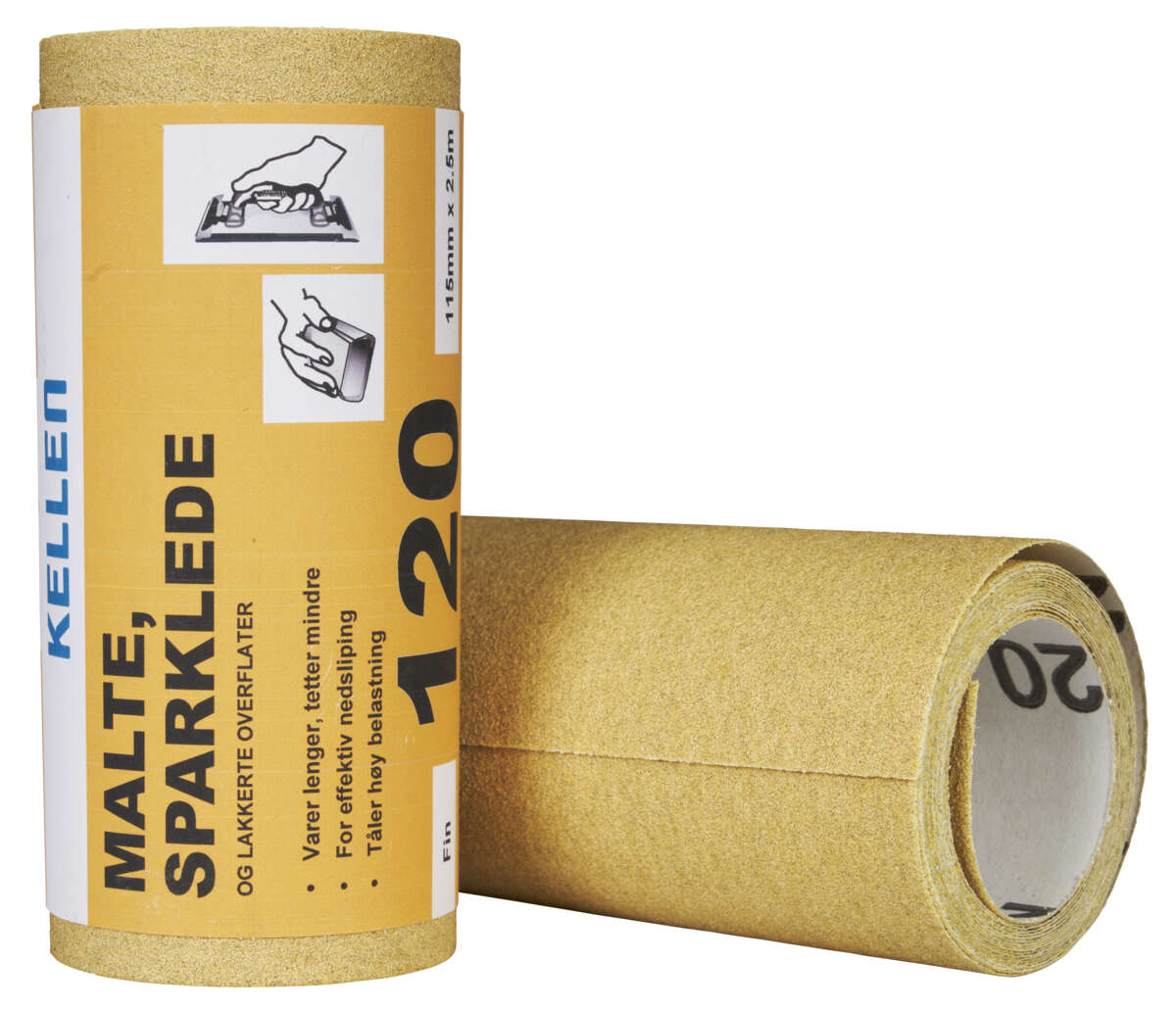 Slipepapir M/S/L 115 mm x 2,5 m