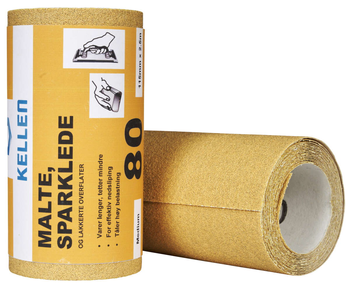 Slipepapir M/S/L 115 mm x 2,5 m