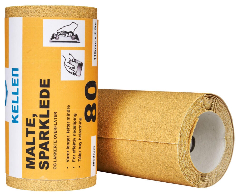 Slipepapir M/S/L 115 mm x 2,5 m