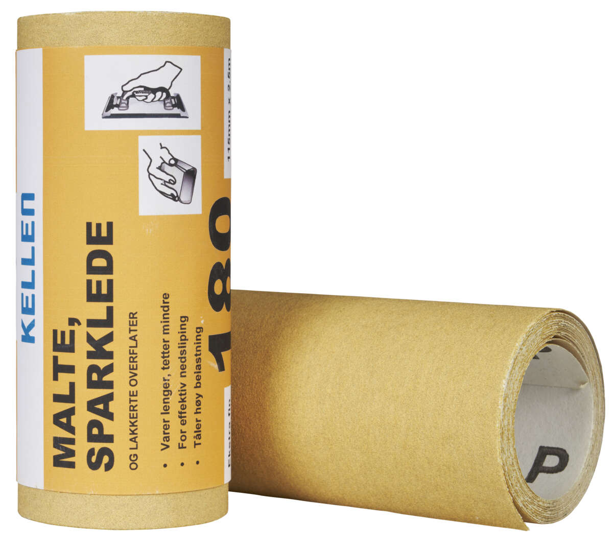 Slipepapir M/S/L 115 mm x 2,5 m