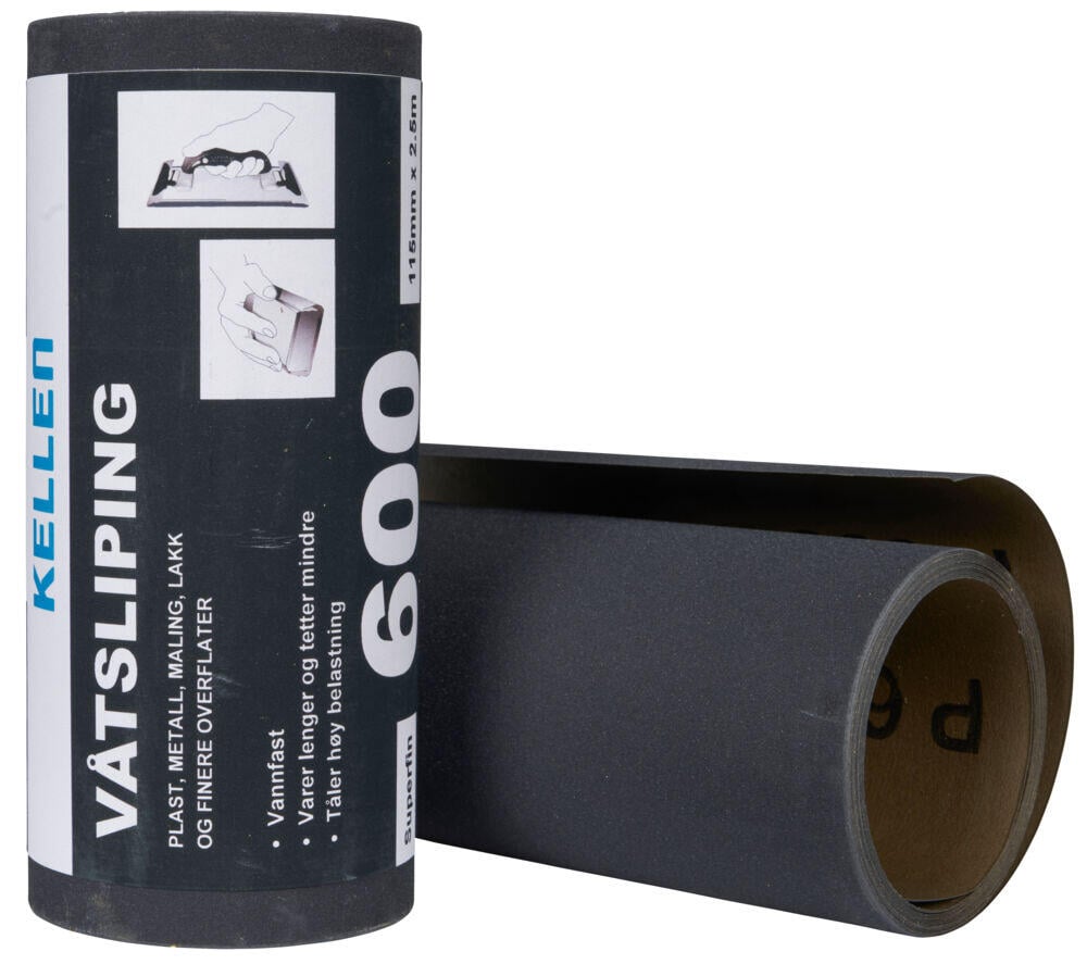 Slipepapir våtslip 115 mm x 2,5 m