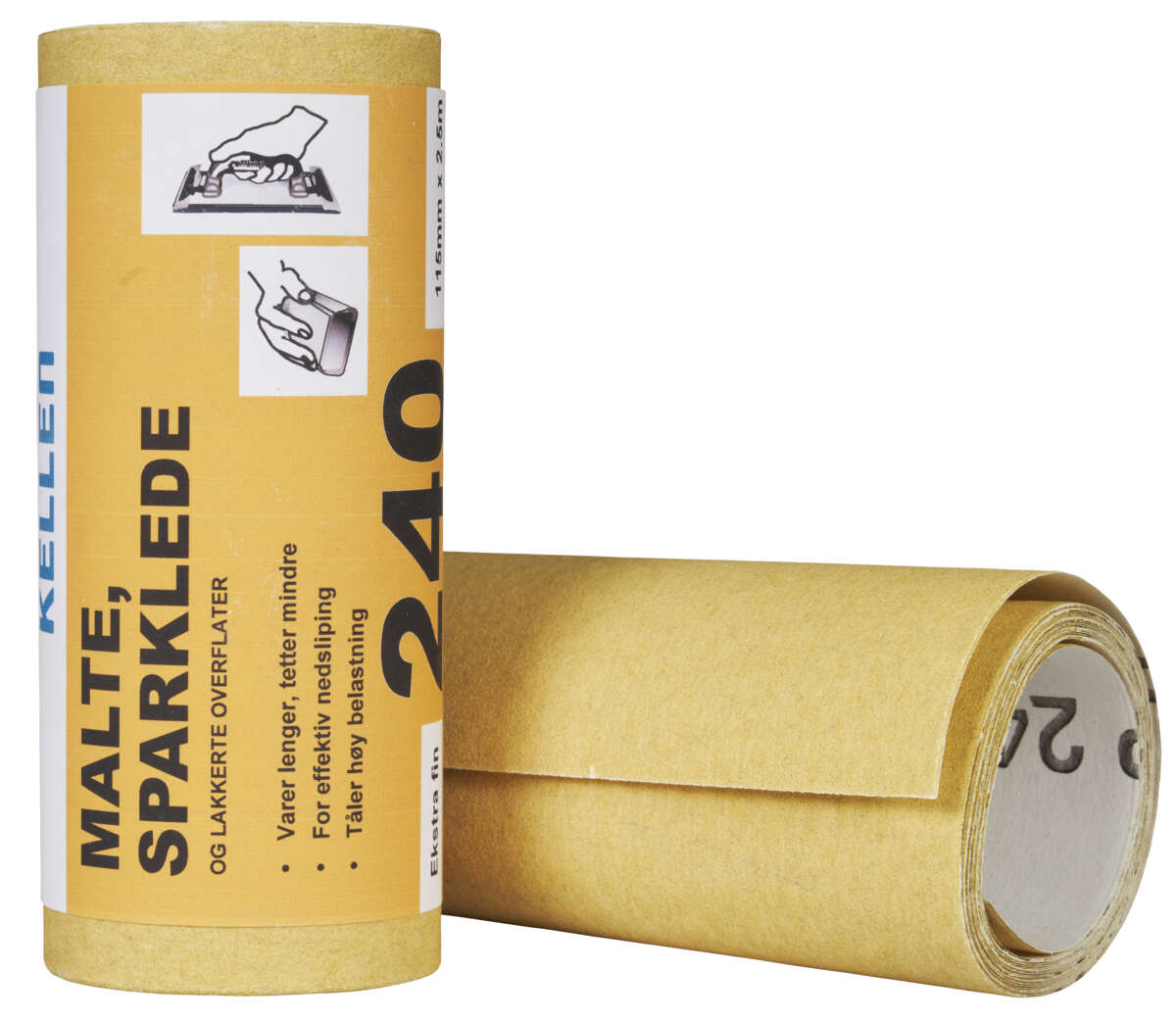 Slipepapir M/S/L 115 mm x 2,5 m