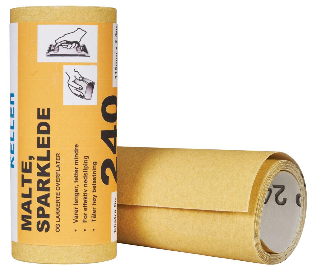 Slipepapir M/S/L 115 mm x 2,5 m