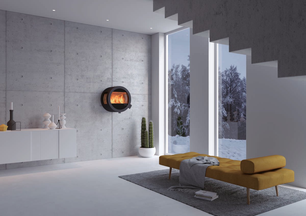 Nordpeis Me Wall uten brannmursplate og sideglass peisovn