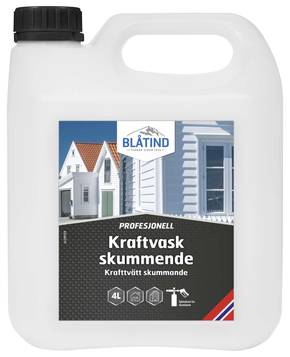 Blåtind kraftvask skummende