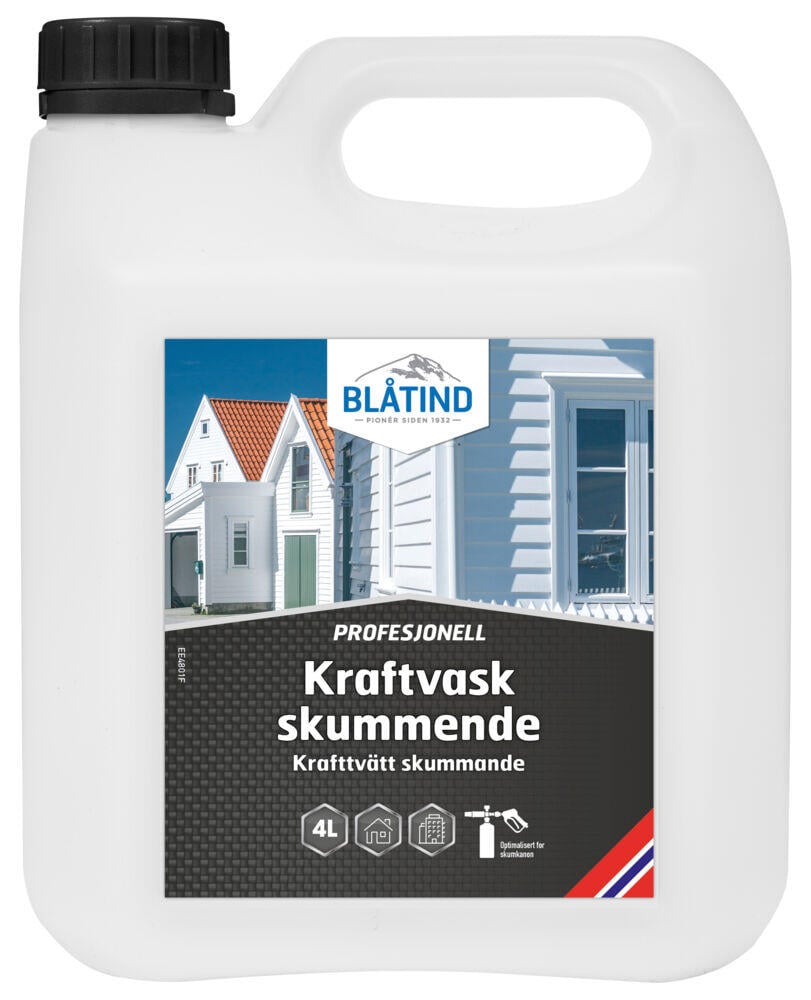 Blåtind kraftvask skummende
