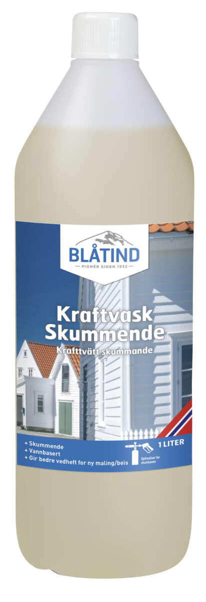 Blåtind kraftvask skummende