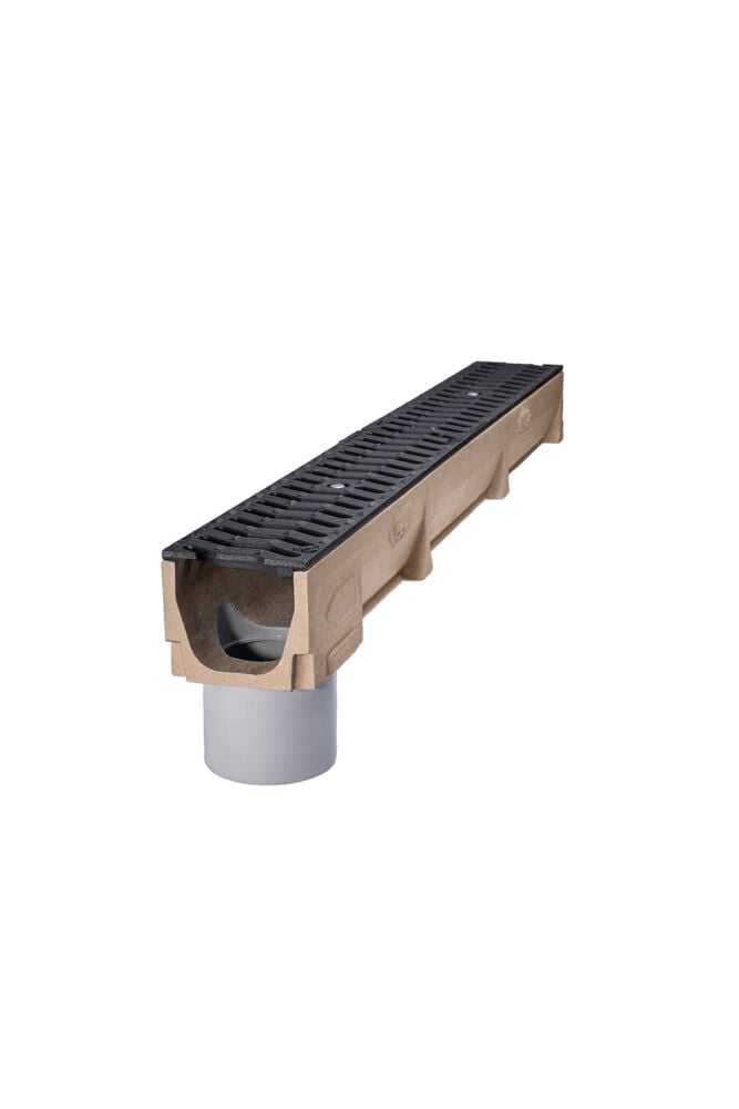 Dreneringsrenne self med stuss 100x100 B125 1 m