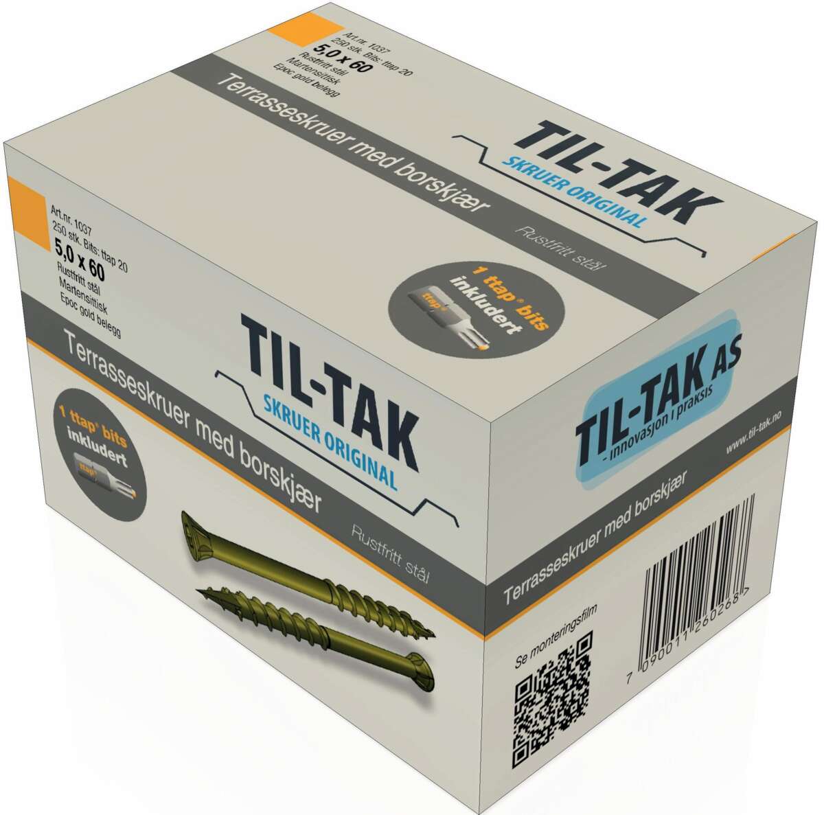 Til-Tak terrasseskrue rustfri med borskjær