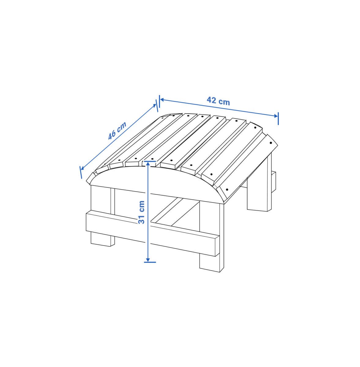 Canadian Outdoor Muskoka Pine fotskammel