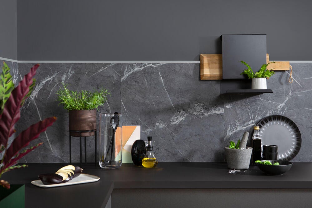 Fibo Black Marble Kitchen Board, slett overflate