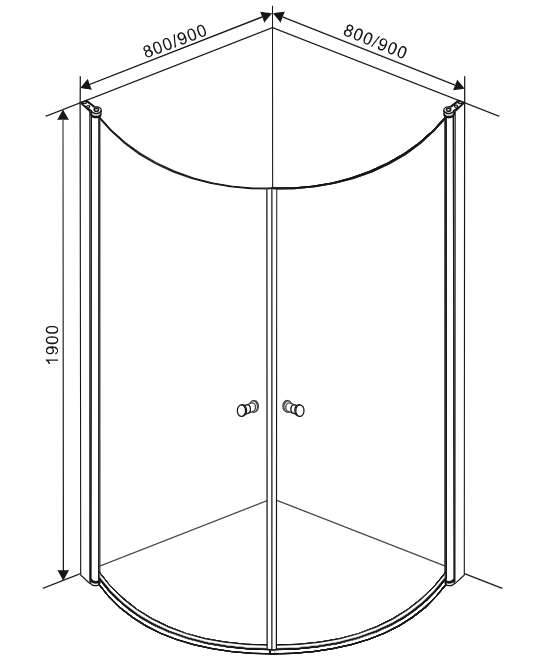 Duxa Harmoni buede dusjdører, 2 stk.