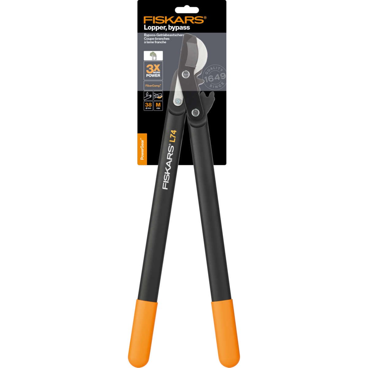 Fiskars PowerGear rydningssaks medium m/sideskjær