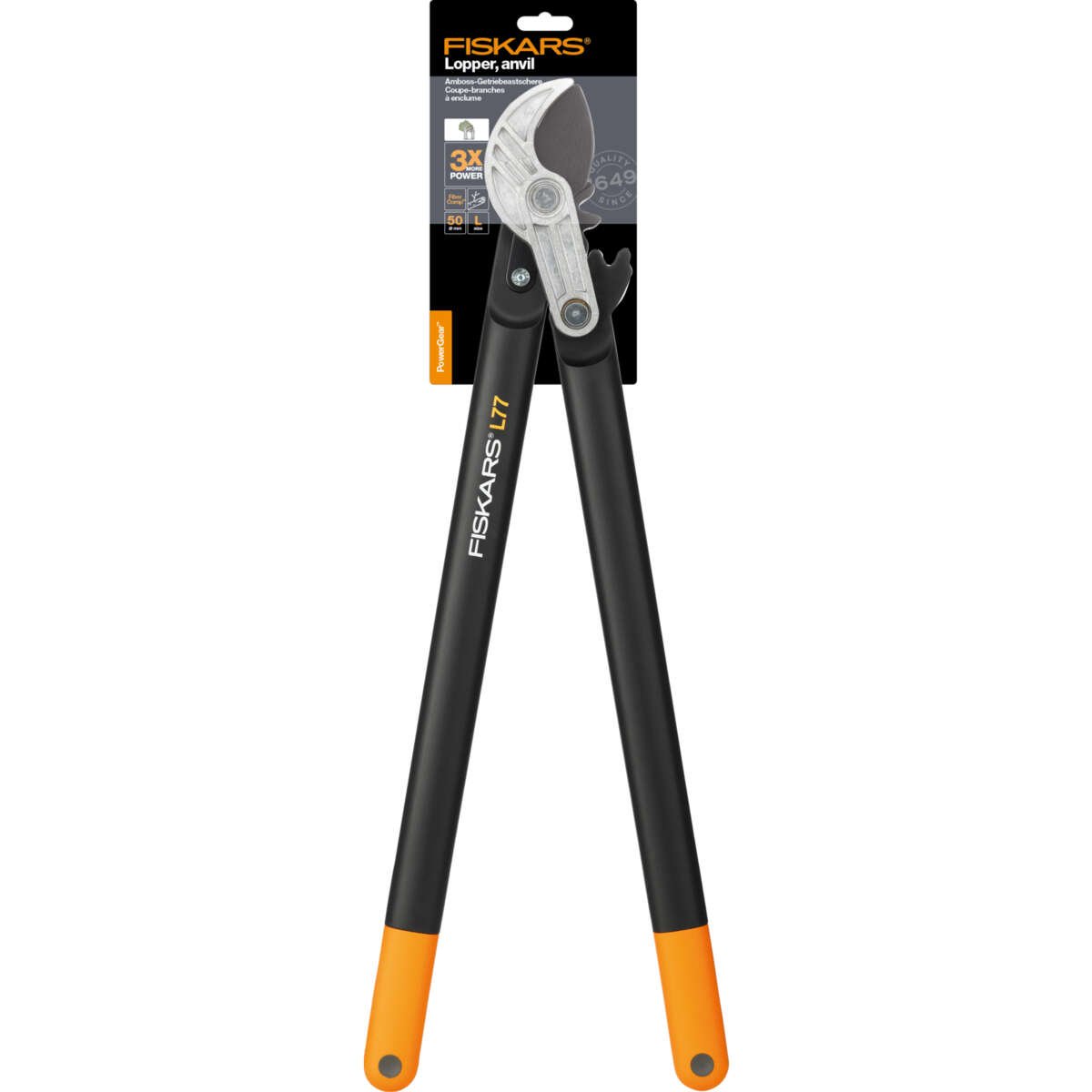 Fiskars PowerGear rydningssaks stor m/motskjær
