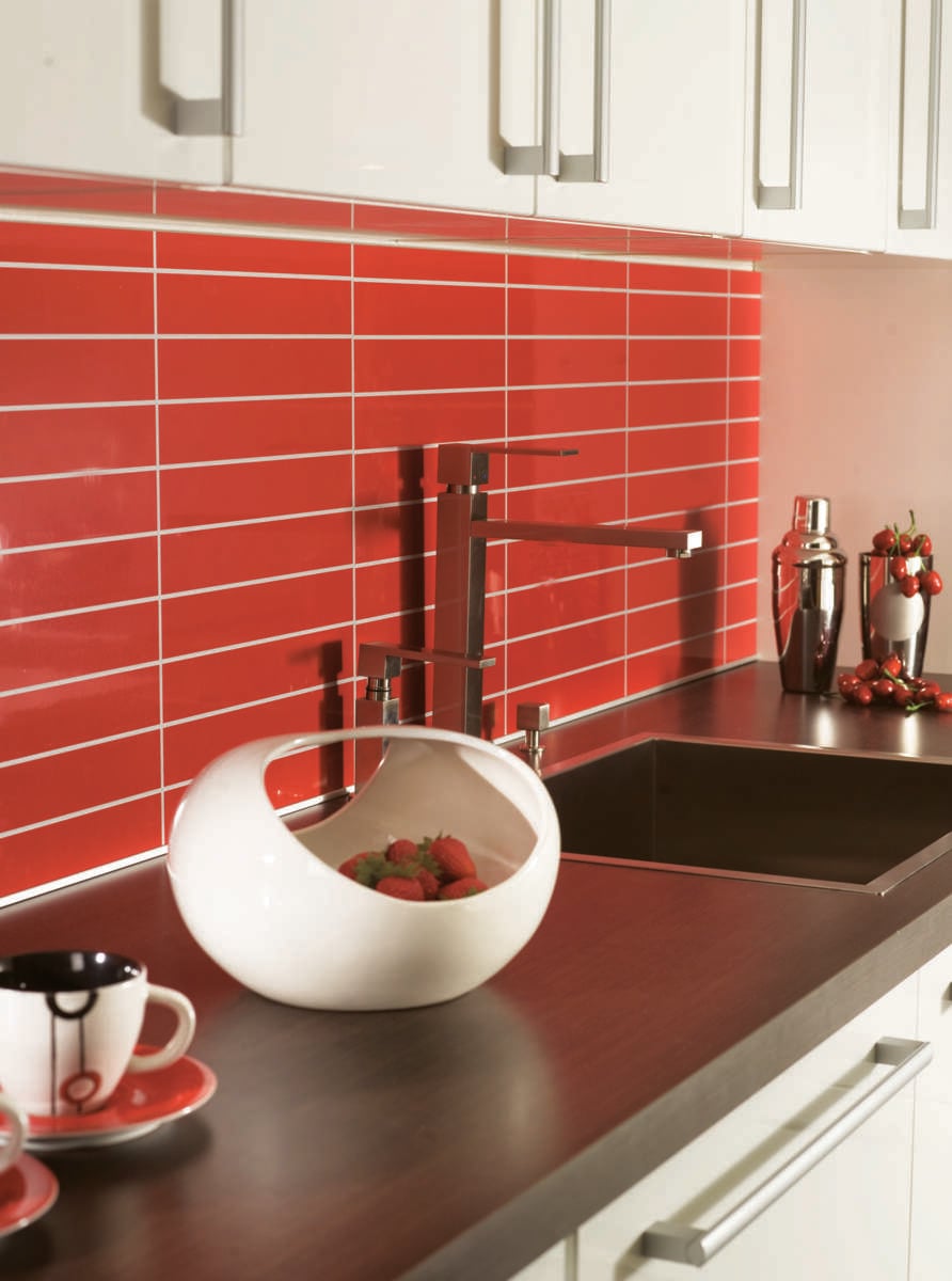 Fibo 2101-K03 Red Tile Kitchen Board 2-pk