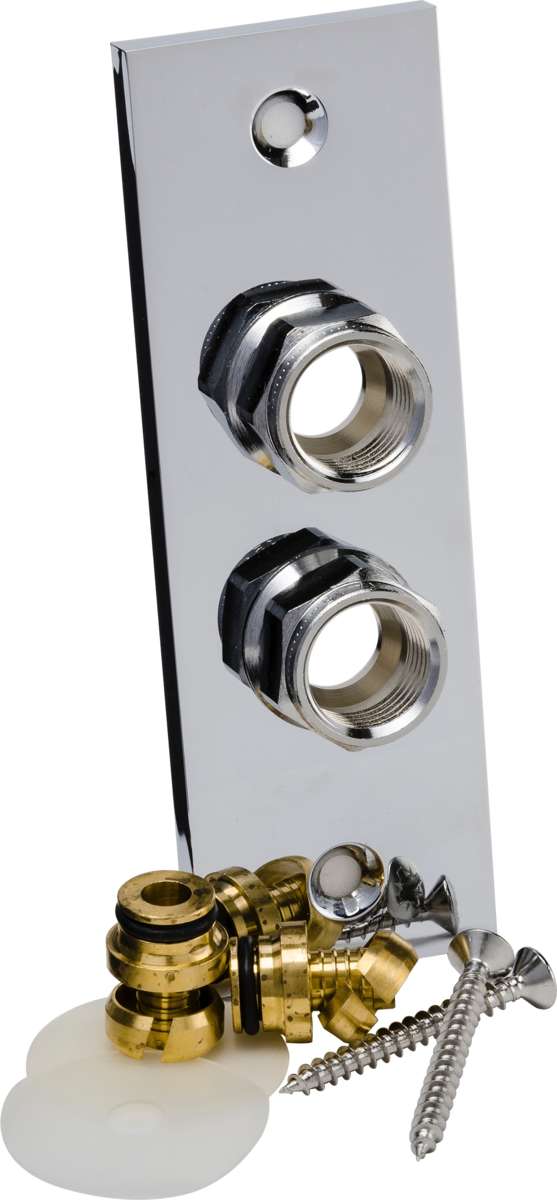 Veggplate dobbel for rørgjennomføring