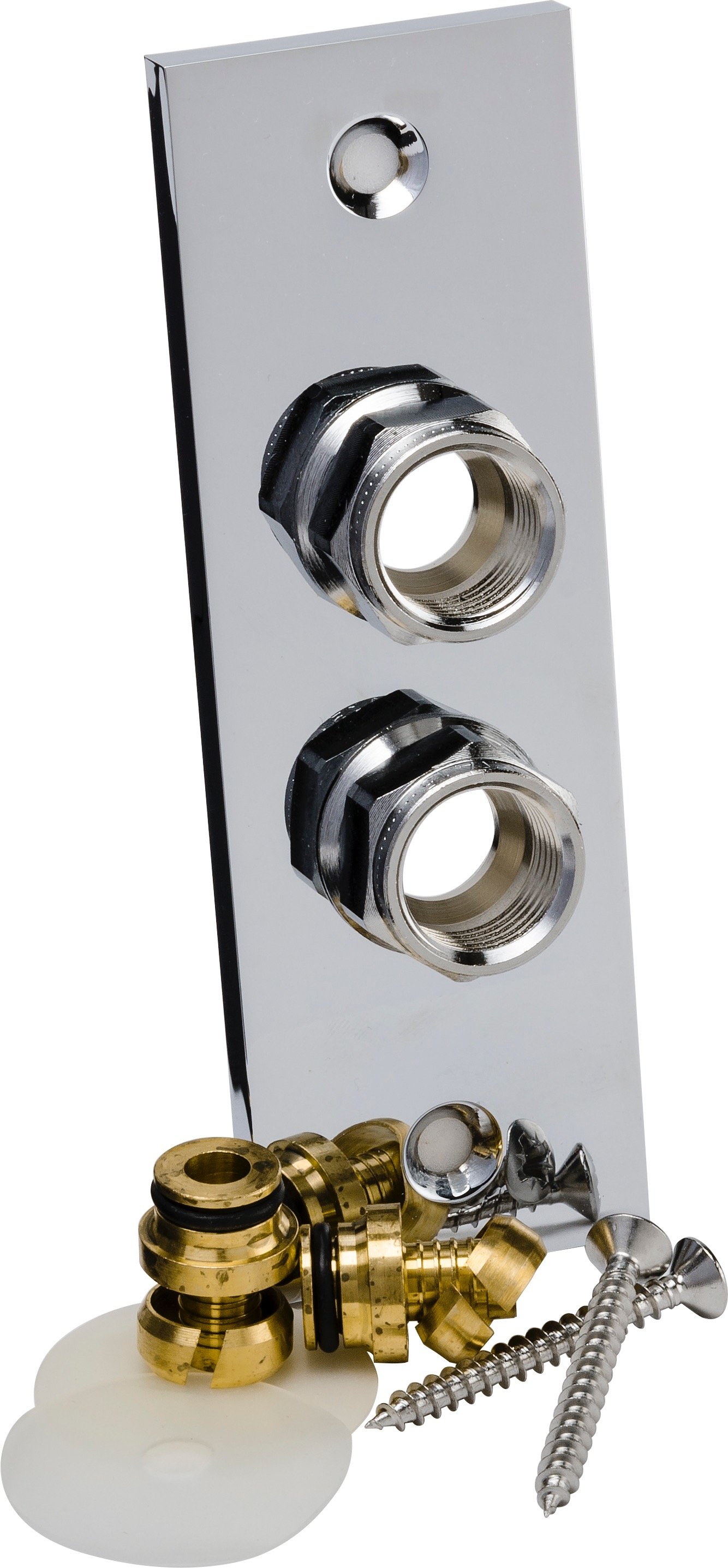 Veggplate dobbel for rørgjennomføring