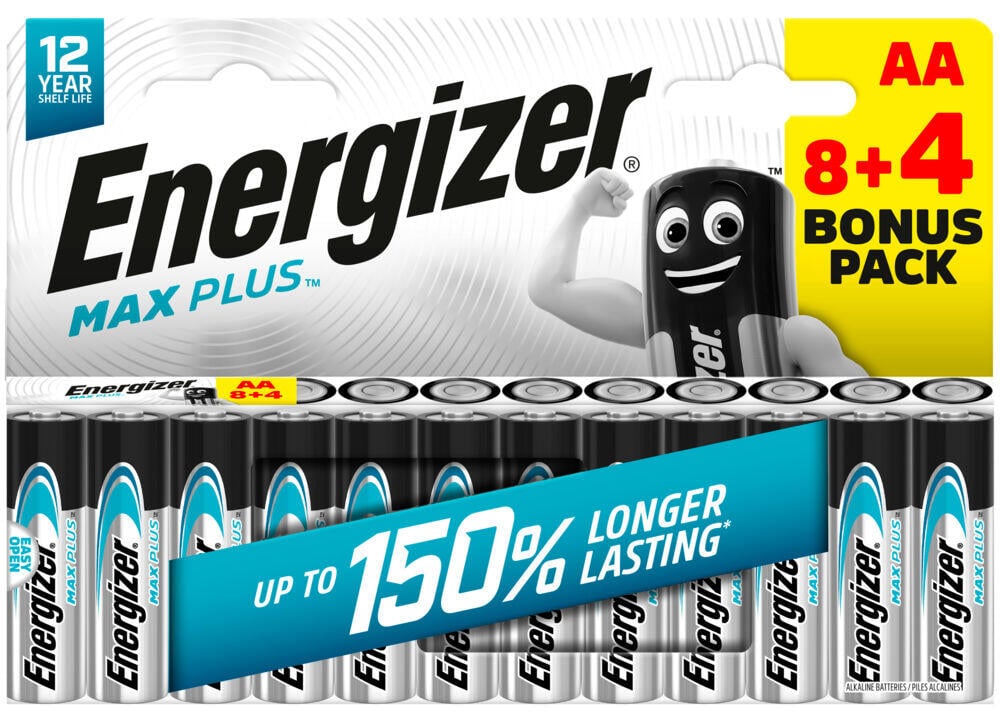 Energizer® Max Plus AA-batterier 12pk