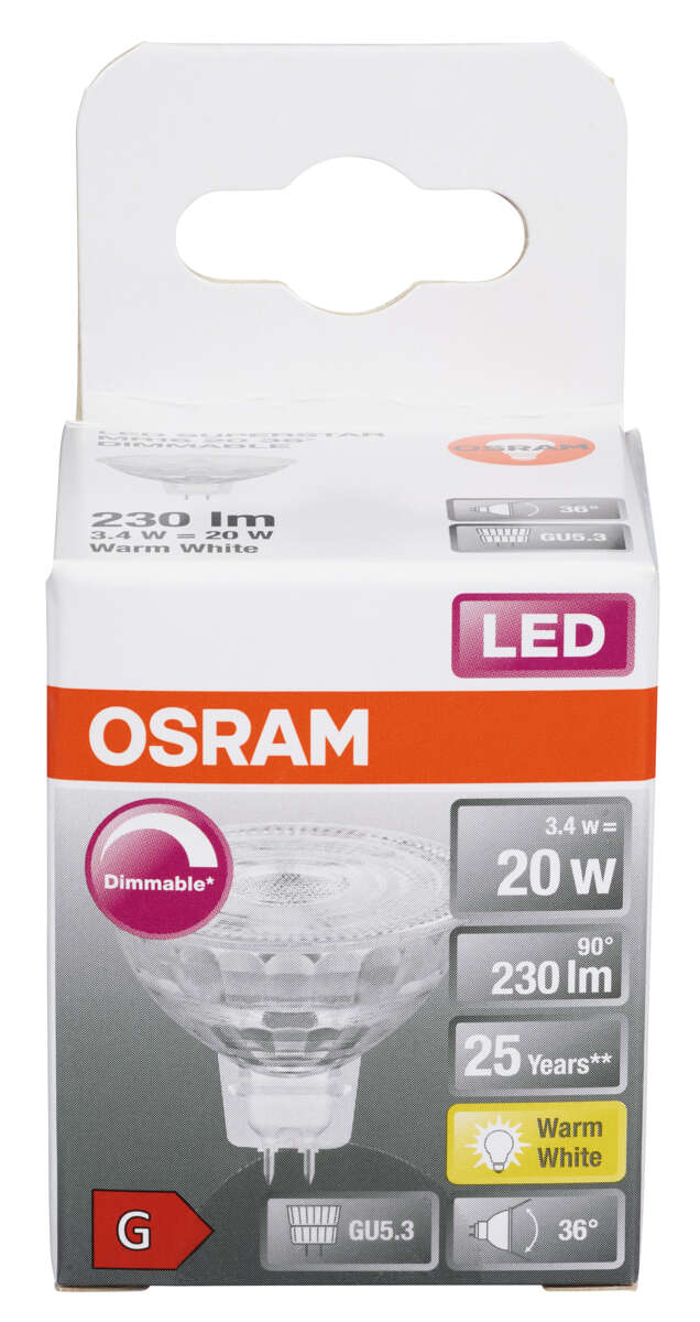 OSRAM MR16 20 3,4WGU5,3D pære