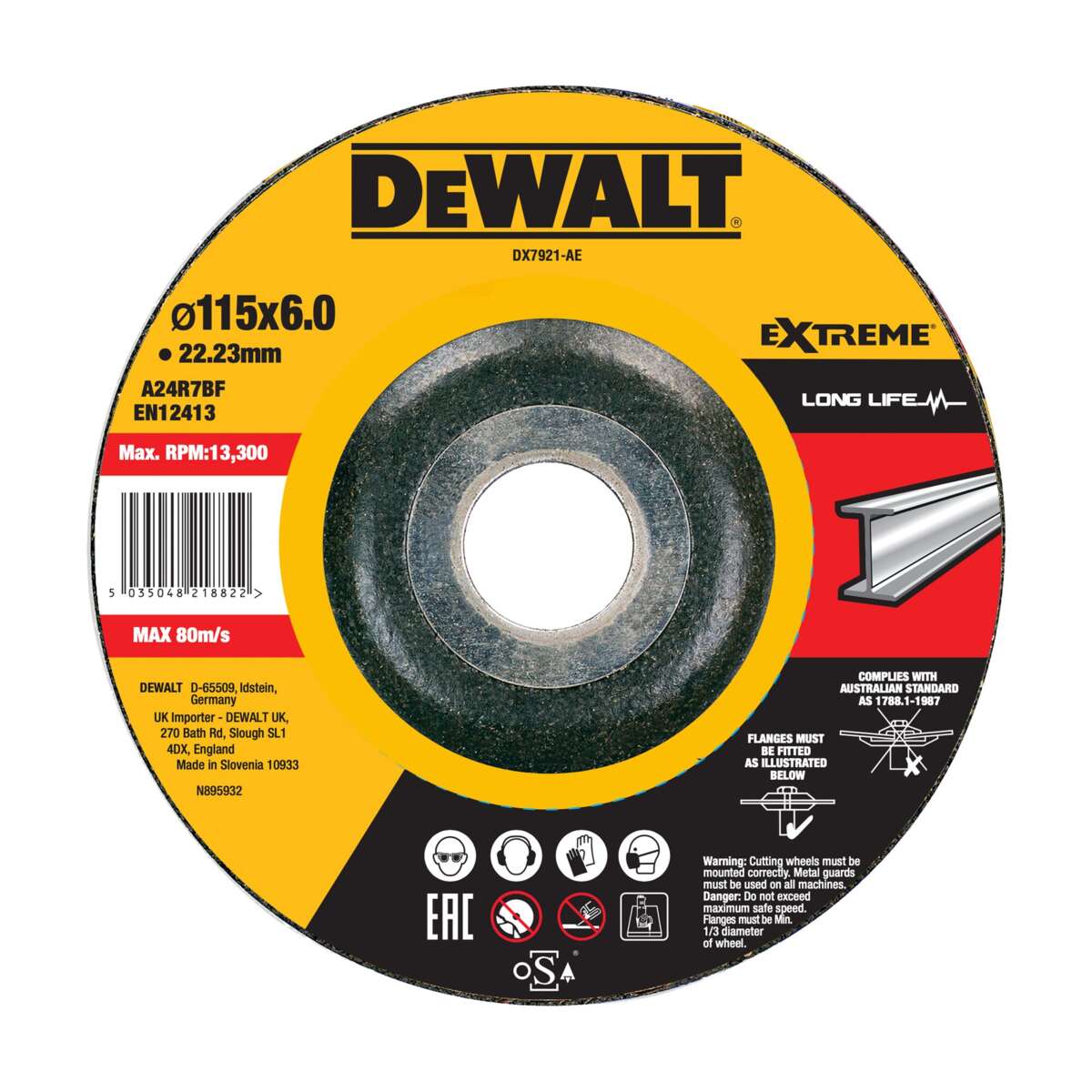 DEWALT slipeskive for metall 115mm DX9721-AE