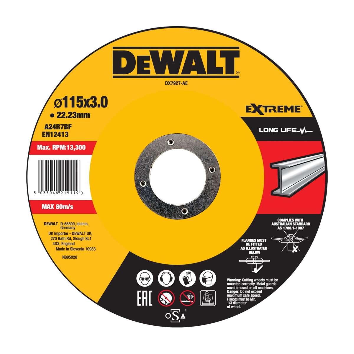 DEWALT kappeskive 180x3mm metall DX7967-AE
