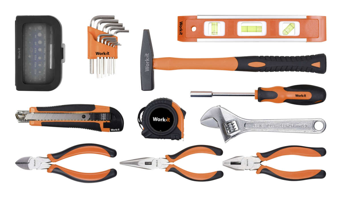 Work>it® verktøysett med verktøykasse og 51 deler