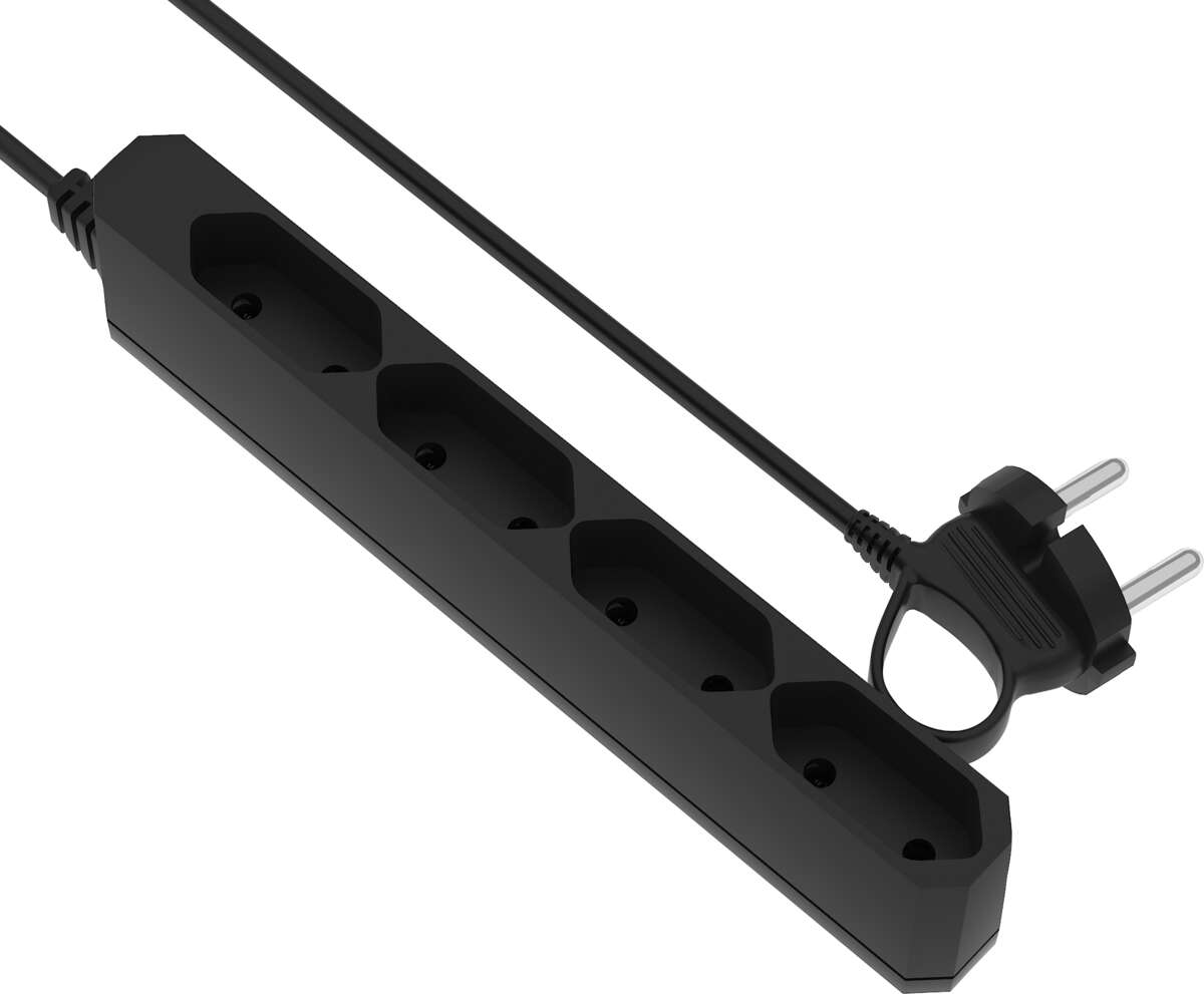 Gelia Skjøteledning Europa, 4V,1.4M Euroslim H05VVH2-F 2X1.0, sv