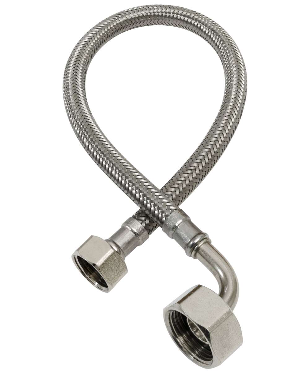 Gelia tilkoblingsslange PEX G15/G20X3000MM, rustfri armering, rett-vinkel