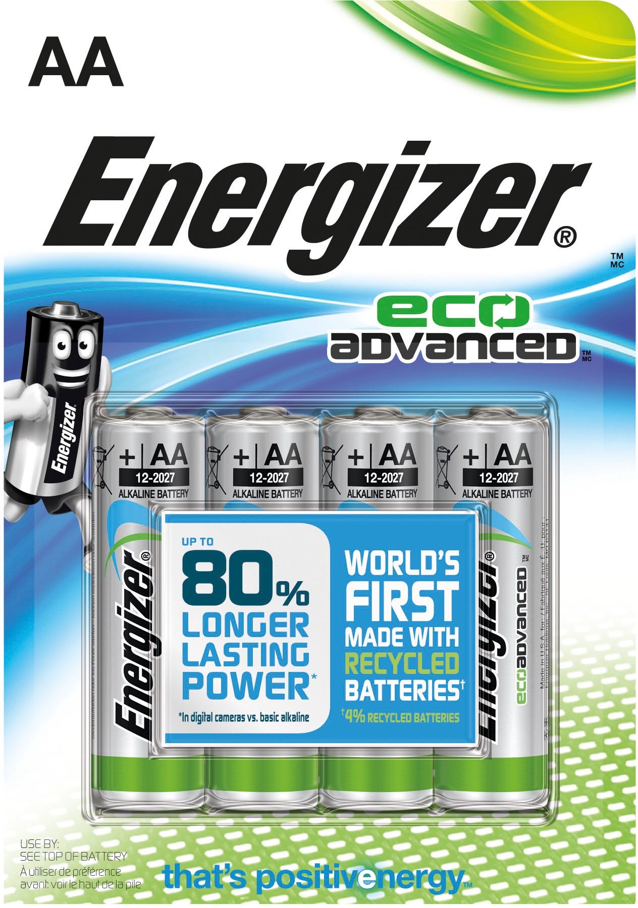 Energizer® EcoAdvanced™ AA batterier