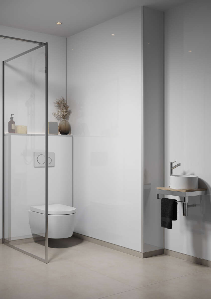 Fibo 110 Høyglans hvit baderomsplate