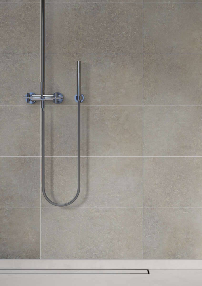 Fibo 4943-M63 Grey Concrete baderomsplate 2-pk