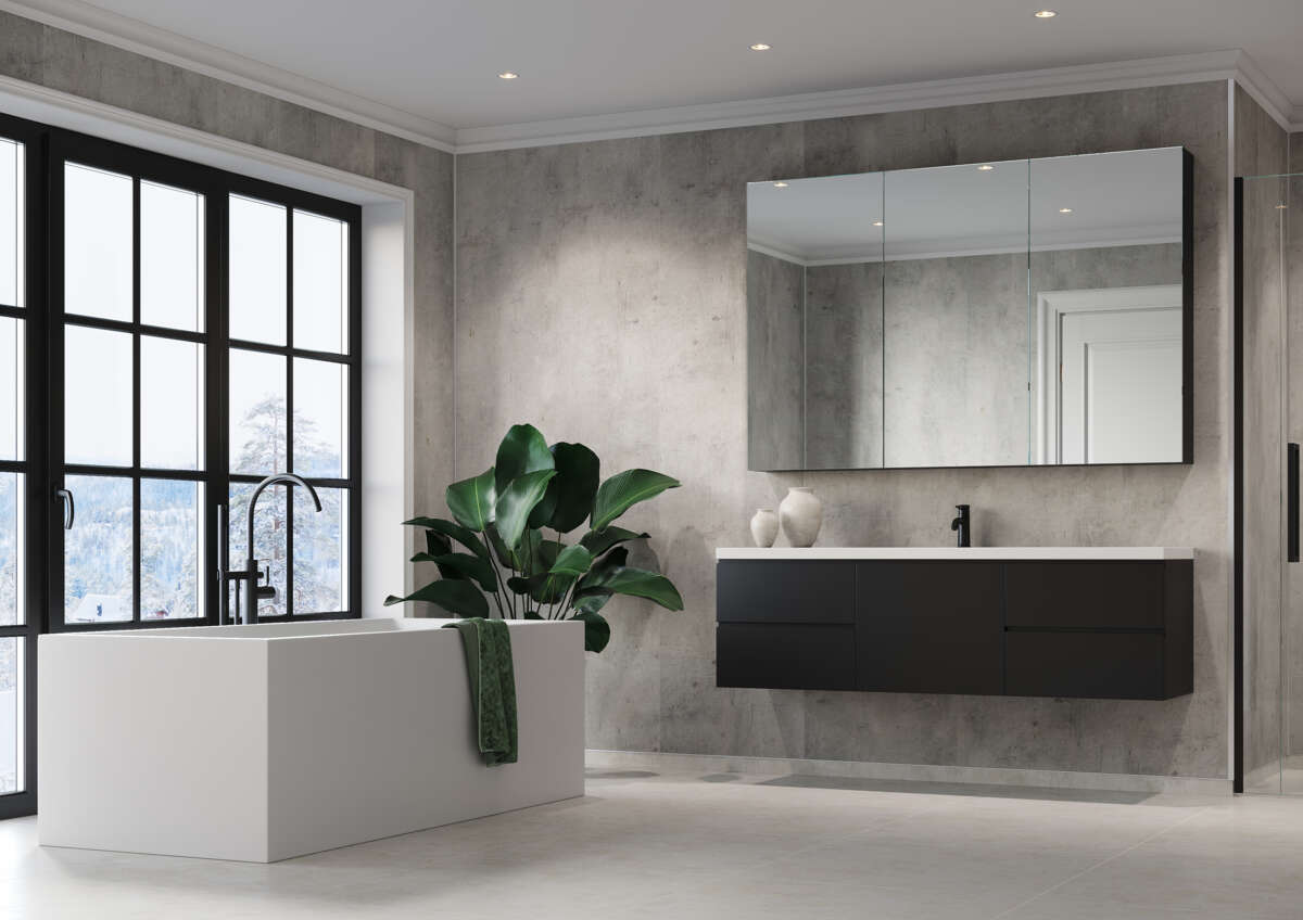 Fibo 8053-M6030 Lentini Grey baderomsplate 2-pk