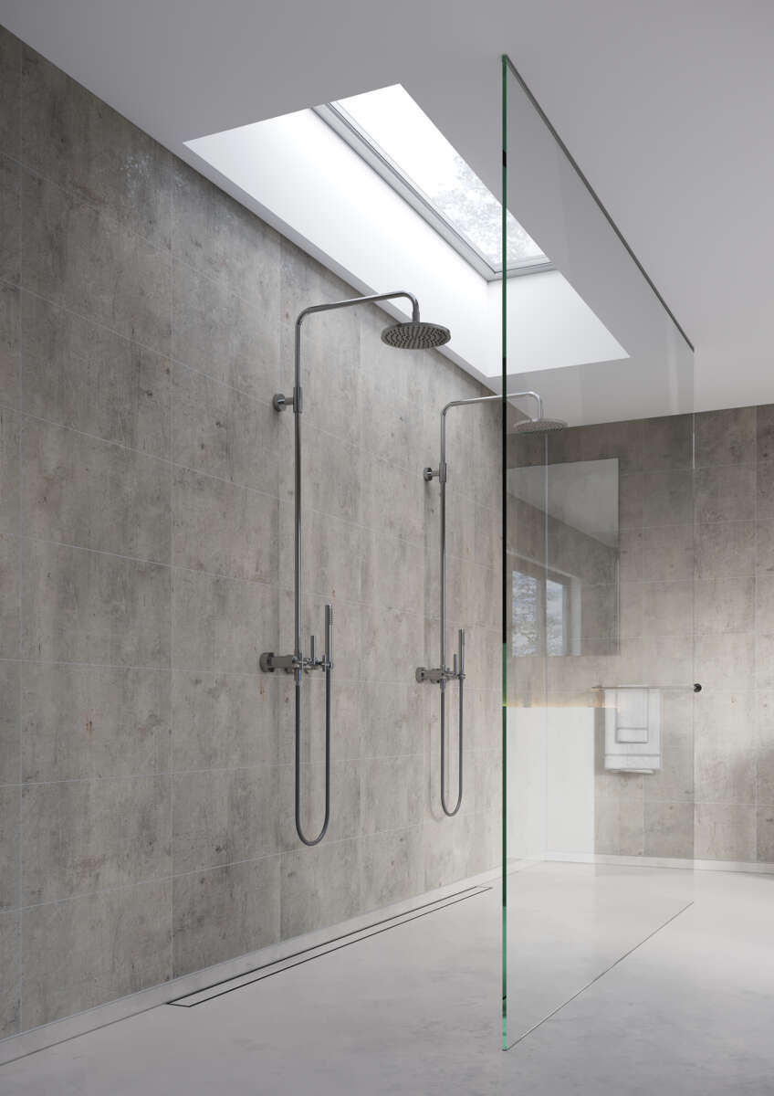 Fibo 8053-M6030 Lentini Grey baderomsplate 2-pk