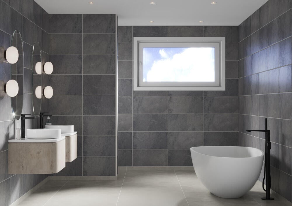 Fibo 1532 Negro Grande baderomsplate 2-pk